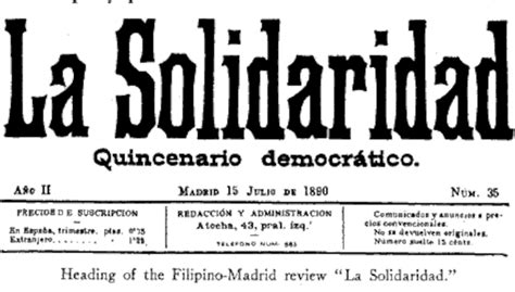 The La Solidaridad Stopped Publication November 15 1895
