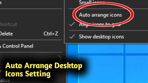 Windows 10 Auto Arrange Desktop Icon Setting Youtube
