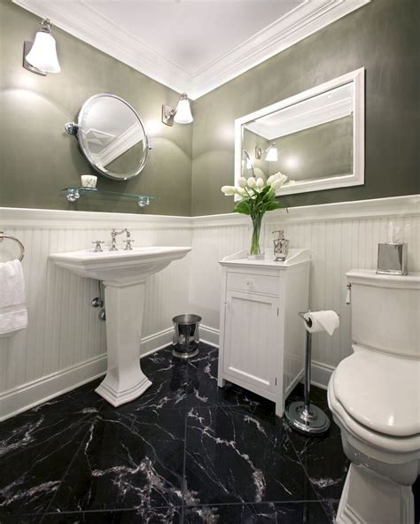 Pin By Danielle Gomola On Home ️ Black Marble Bathroom White Marble