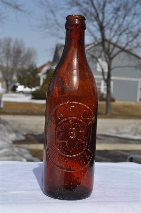 Early 1900 S Pabst Beer Milwaukee Glass Bottle Amber Etsy