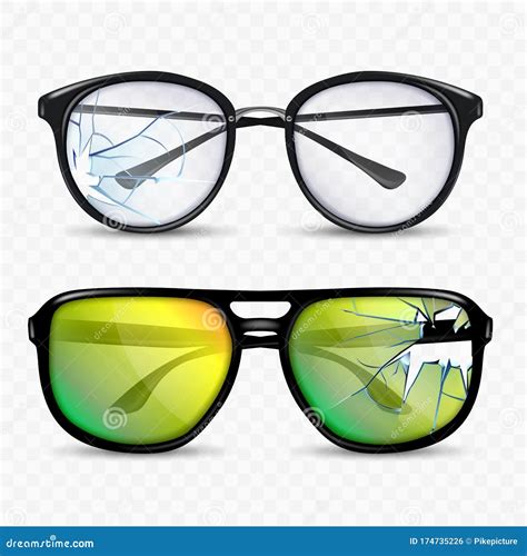 Broken Glasses And Spectacle Accessory Set Vector Stock Vector Illustration Of Illustrations