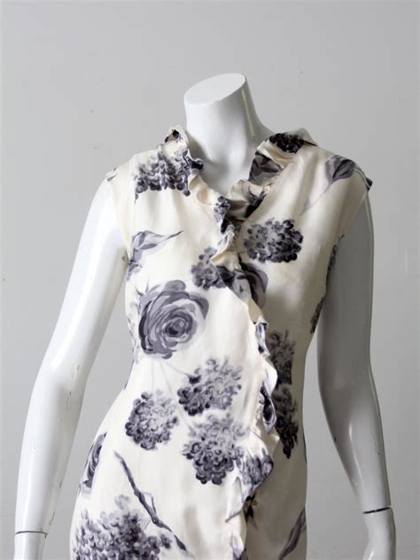 Vintage Italian Silk Floral Dress Etsy