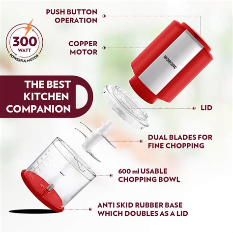 Buy Chef Delite 300w Chopper Red W 2 Blade Sets At Best Price Online In India Borosil