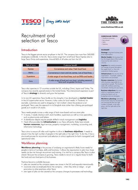 Tesco Case Study Recruitment And Selection