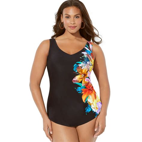 Swimsuitsforall Swimsuits For All Womens Plus Size Sarong Front One