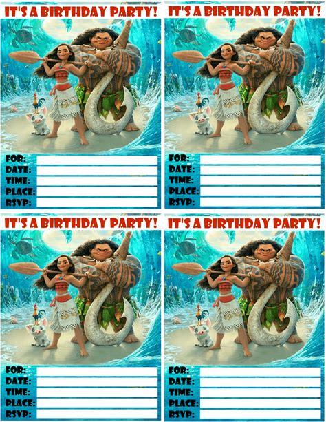 Moana Birthday Invitations Free Printable Invitations For A Moana Party