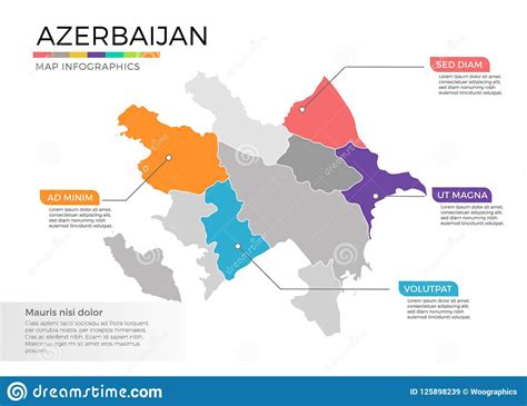 Azerbaijan Map Infographics Vector Template With Regions And Pointer