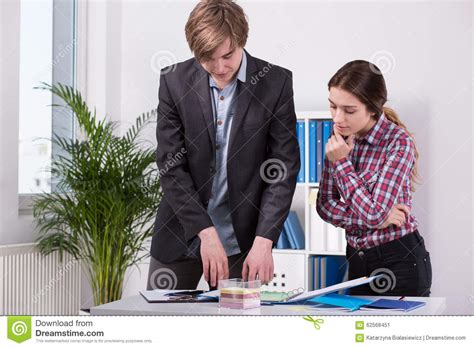 Manager And Employee Discussing Ideas Stock Image Image Of Office