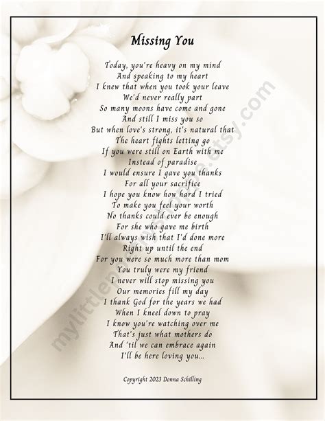 Missing You Mom Poems