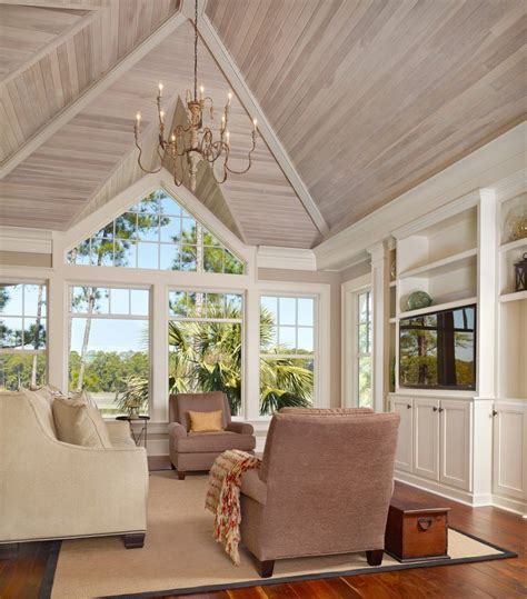 Besides, this material is easy to be stained or painted as well as giving warmth to your porch. Vaulted Ceiling - Spruce, Whitewash, French Country ...