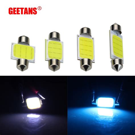 Geetans 10pcs Car Bulbs C5w Cob Led 12v Smd 31mm 36mm 39mm 42mm Dome Festoon Interior Reading