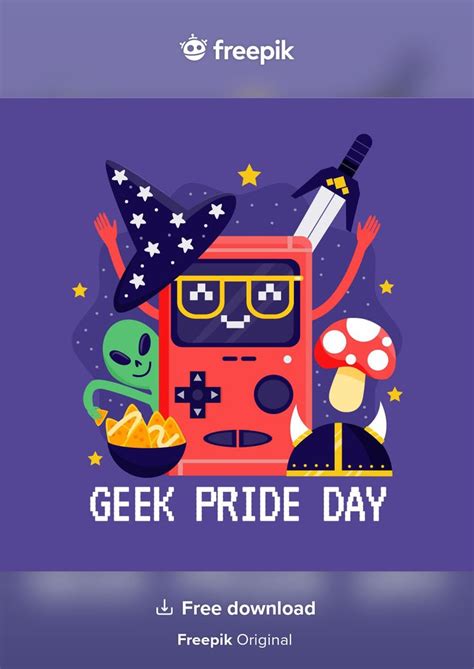 Free Vector Geek Pride Day Concept Geek Pride Day Pride Day Geek