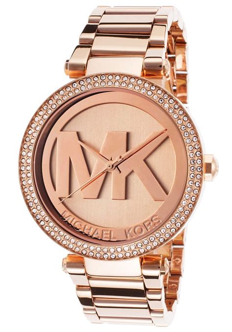 Michael Kors Womens Parker Rose Gold Tone Logo Watch Mk5865