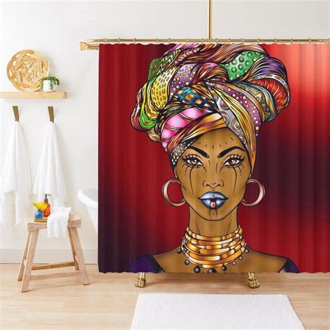 African American Shower Curtain Afro Lady Black Woman Bathroom Decor Accessories Ge423 Bigprostore