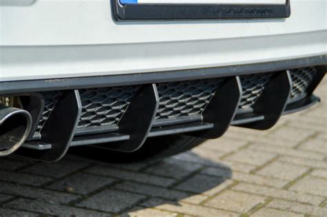 Performance Rear Bumper Diffuser Addon With Ribs Fins For Vw Polo 6