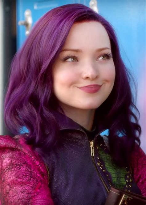 Dove Cameron Wavy Purple Angled Bob Bob Uneven Color Hairstyle Steal Her Style Dove