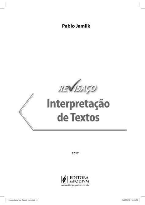 Pdf Interpreta O De Textos Editora Juspodivm Pdf File Fcc Tl Alern Interpretacao