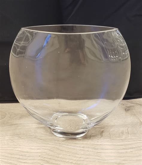 Oval Glass Vase Medium Full Pot Of Flowers