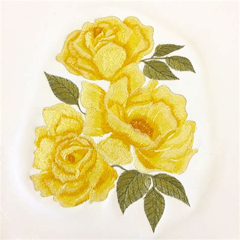 Yellow Rose Free Machine Embroidery Design Flowers Machine