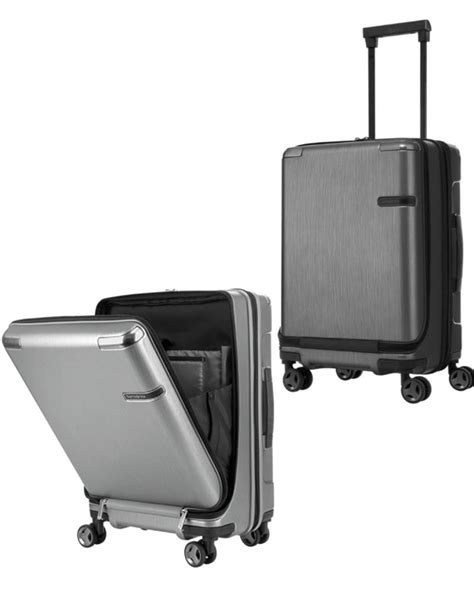 Samsonite Evoa 55cm 4 Wheel Carry On Spinner Case With Front Pocket