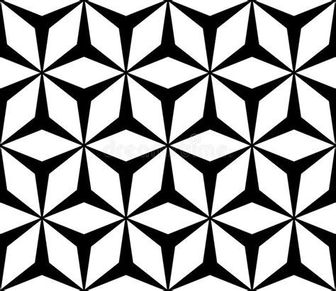 Geometric Monochrome Texture Polygonal Floral Ornament Stock Vector