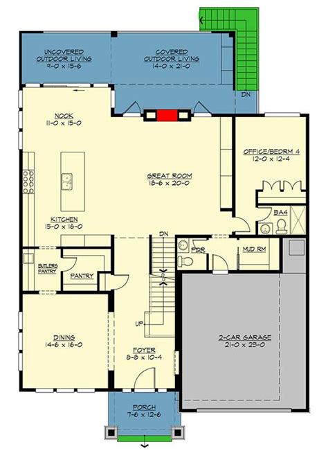 Modern Prairie House Plan With Tri Level Living 23694jd