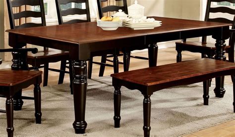 Palisade Black And Cherry Rectangular Extendable Leg Dining Table From