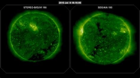 Nasa Svs A Comparative View Of The Sun Sdoaia 193 And Stereo Beuvi 195