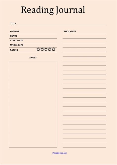 Printable Blank Reading Log Template Pdf Reading Tracker Reading