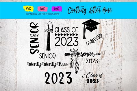 Senior 2023 Svg Graduation Bundle Diploma Graduation Cap Class Of