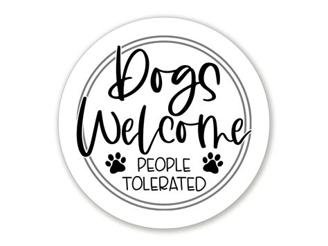 Dogs Welcome People Tolerated Pet Wreath Sign Choose Your Etsy