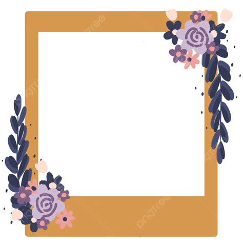 Polaroid Frame With Purple Rose Flower Theme Polaroid Set Polaroid