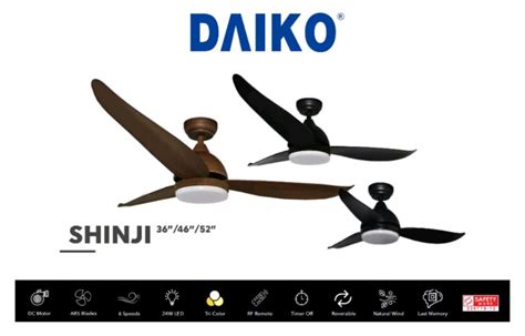 Daiko Shinji Ceiling Fan Inverter Dc Furniture Home Living Lighting