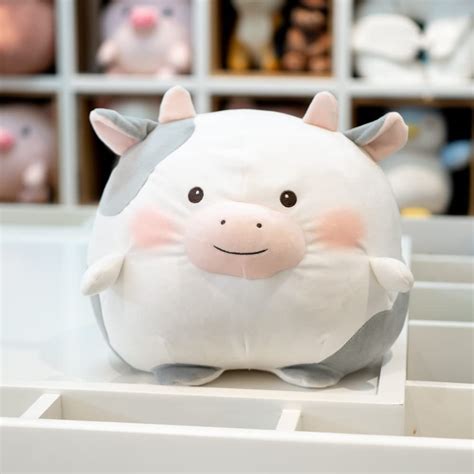 Buy Miniso Stuffed Animals Plush Toy Round Cow Pillow Plushies Soft