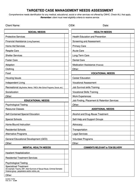 Case Management Assessment Example Fill Out And Sign Online Dochub