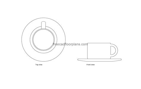 Coffee Cup With Saucer Free Cad Drawings