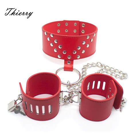 buy thierry female hands neck connecting wrist cuffs bondage restraints fetish