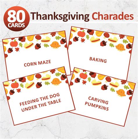 Thanksgiving Charades Game Thanksgiving Games Thanksgiving Printable