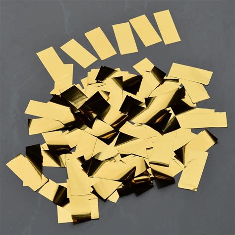 Metallic gold crinkle cut™ shred (zig fill) is perfect for adding shimmer to any arrangement. Gold Retangular 2*5cm Foil Paper Confetti Shredded Paper for Wedding Birthday Party Event ...