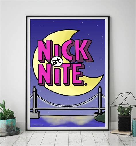 Nick At Nite Poster Wall Art Nickelodeon 90s Nostalgia Art Etsy