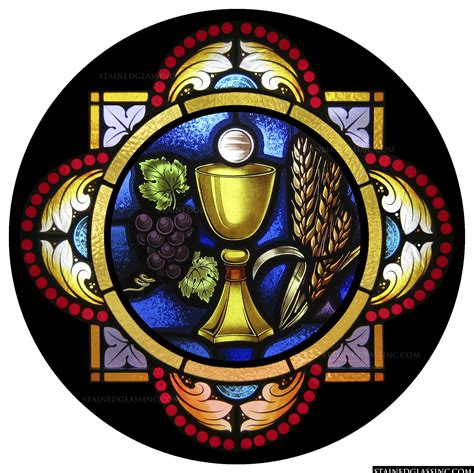 Eucharist Symbol Religious Stained Glass Window