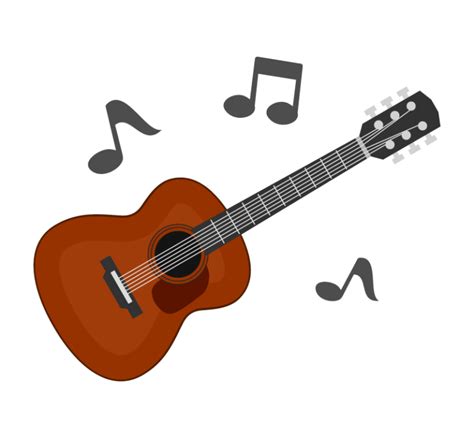 音符とクラシックギターのイラスト 無料のフリー素材 イラストエイト