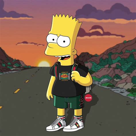 Gucci Bart Simpson Wallpapers Top Free Gucci Bart Simpson Backgrounds Wallpaperaccess