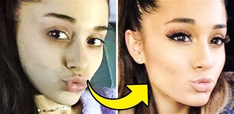 Gibt es bilder von ariana grande ungeschminkt odr denkt ihr sie würde auch ungeschminkt gut aussehen? ☁️No makeup or With makeup ☁️ | Ariana Grande Amino