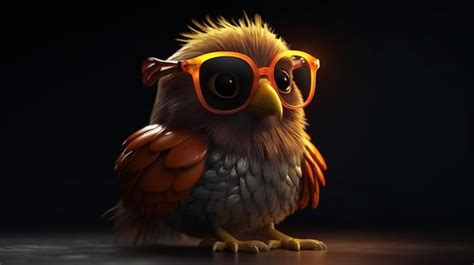 Premium Photo Owl With Glassesgenerative Ai