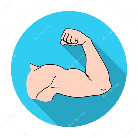 Biceps Icon In Flat Style Isolated On White Background Sport And