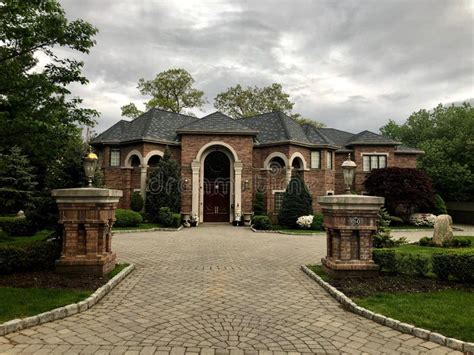 Large American Beautiful Homes In New Jersey Editorial Stock Photo