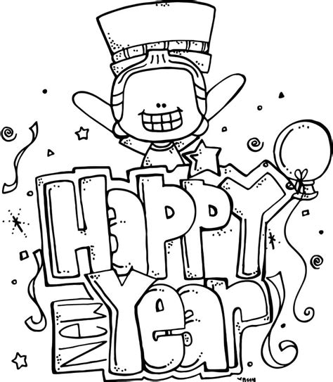 Happy New Year Melonheadz Coloring Page Free Printable Coloring Pages