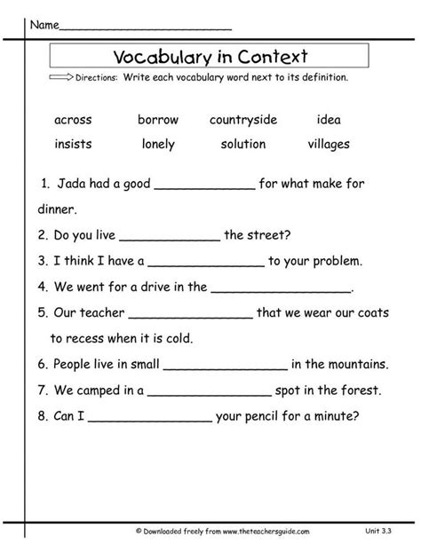 Class 2 english is quite easy and simple to understand. 2nd grade vocabulary worksheets free library download math unitthreeweekthreevocabcontexttt ...