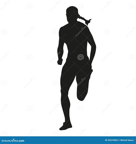 Running Woman Vector Silhouette Stock Vector Illustration Of Active